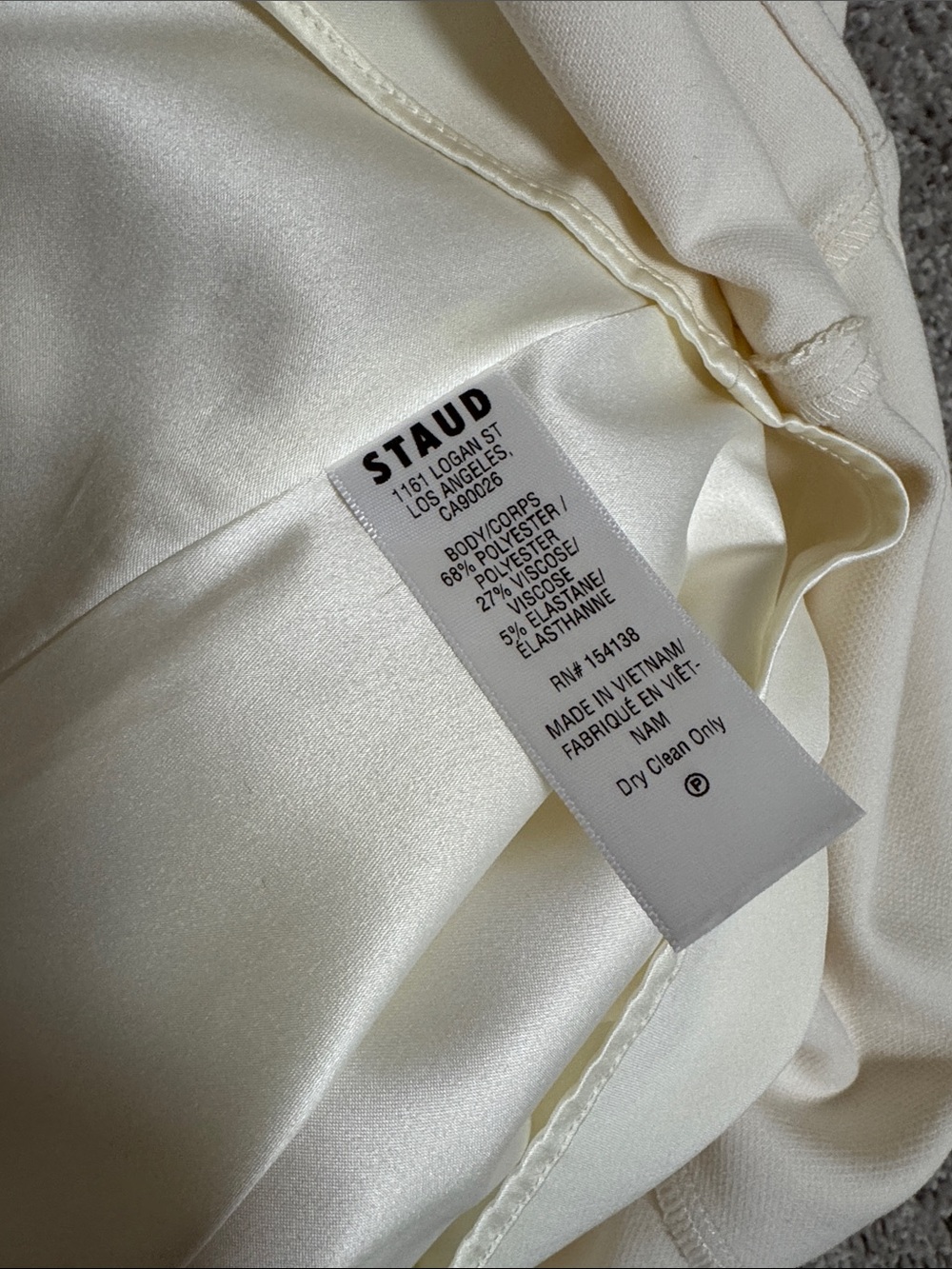 STAUD Charlotte Dress in Ecru Cream Scoop Neck A-Line Women's Size 8 - Picture 6 of 6